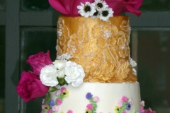 Gold Flowers Wedding Cake Top sm
