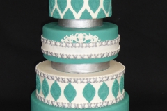 Teal and silver Wedding Cake sm